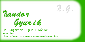 nandor gyurik business card